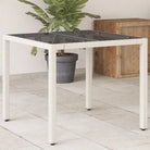 Poly rattan tuintafel met gemakkelijk schoon en gehard glas - Wit / 1 - Tuintafels