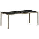 Poly Rattan Tuintafel met Geshard Glas en Gemakkelijk Schoon Makelijk - Tuintafels
