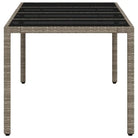 Poly Rattan Tuintafel met Geshard Glas en Gemakkelijk Schoon Makelijk - Tuintafels