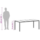 Poly Rattan Tuintafel met Geshard Glas en Gemakkelijk Schoon Makelijk - Tuintafels