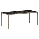 Poly Rattan Tuintafel met Geshard Glas en Gemakkelijk Schoon Makelijk - Tuintafels