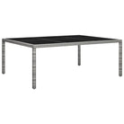 Poly Rattan Tuintafel met Glazen Blad voor Tuin en Terras - Grijs / 1 - Tuintafels