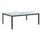 Poly Rattan Tuintafel met Glazen Blad voor Tuin en Terras - Tuintafels