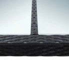 Poly Rattan Tuintafel met Glazen Blad voor Tuin en Terras - Tuintafels