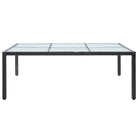 Poly Rattan Tuintafel met Glazen Blad voor Tuin en Terras - Tuintafels