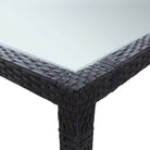 Poly Rattan Tuintafel met Glazen Blad voor Tuin en Terras - Tuintafels
