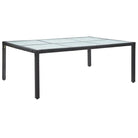 Poly Rattan Tuintafel met Glazen Blad voor Tuin en Terras - Zwart / 1 - Tuintafels