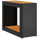 Poly rattan tuintafel met houten blad eenvoudig schoon en veelzijdig - Tuintafels