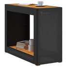 Poly rattan tuintafel met houten blad eenvoudig schoon en veelzijdig - Tuintafels