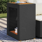 Poly rattan tuintafel met houten blad eenvoudig schoon en veelzijdig - Zwart / 60 x 40 x 75 cm / 1 - Tuintafels