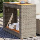 Poly rattan tuintafel met houten blad eenvoudig schoon en veelzijdig - Grijs / 100 x 40 x 75 cm / 1 - Tuintafels