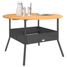 Poly rattan tuintafel met houten tafelblad voor gezellige tuin momenten - Tuintafels