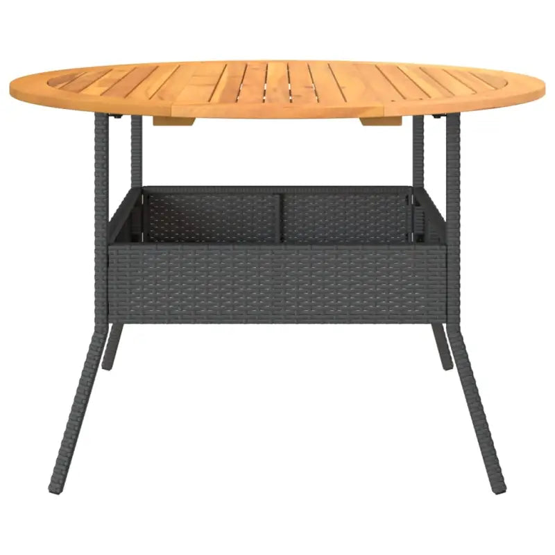Poly rattan tuintafel met houten tafelblad voor gezellige tuin momenten - Tuintafels