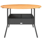 Poly rattan tuintafel met houten tafelblad voor gezellige tuin momenten - Tuintafels