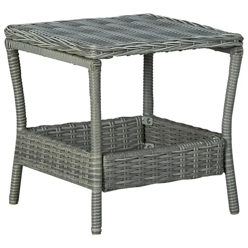 Poly rattan tuintafel met modern en stijlvol ontwerp - Lichtgrijs / 1 - Tuintafels