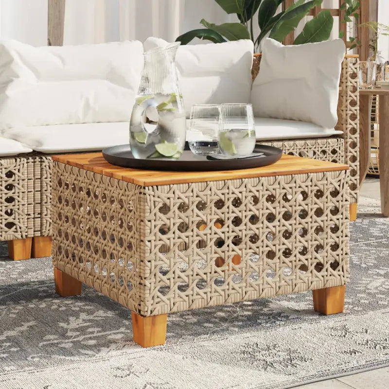 Poly Rattan tuintafel voor eenvoudig schoon en gezellige zithoeken - Beige / 1 / gat weven - Tuintafels