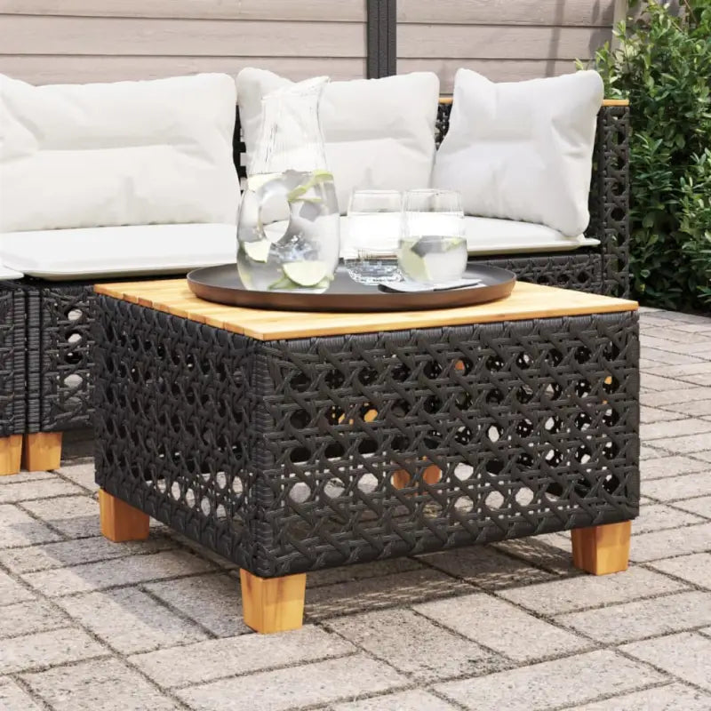 Poly Rattan tuintafel voor eenvoudig schoon en gezellige zithoeken - Zwart / 1 / gat weven - Tuintafels