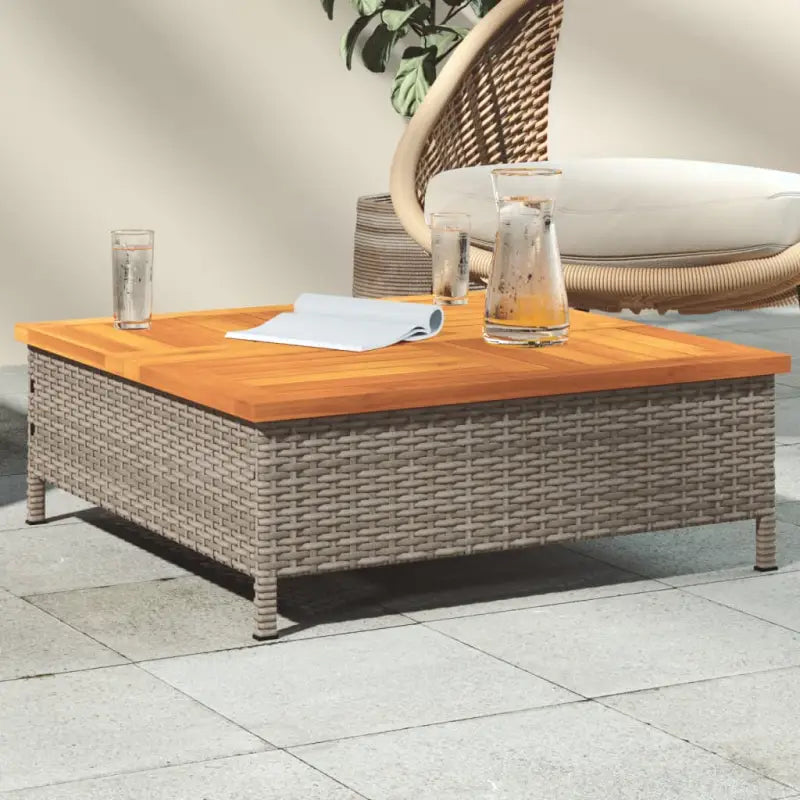 Poly rattan tuintafel voor gemakkelijk schoonmaken en gezellig samenzijn - Grijs / 1 - Tuintafels