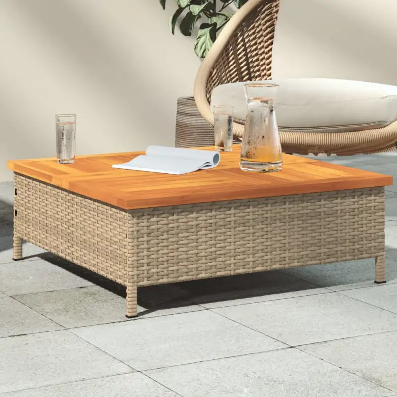 Poly rattan tuintafel voor gemakkelijk schoonmaken en gezellig samenzijn - Beige / 1 - Tuintafels