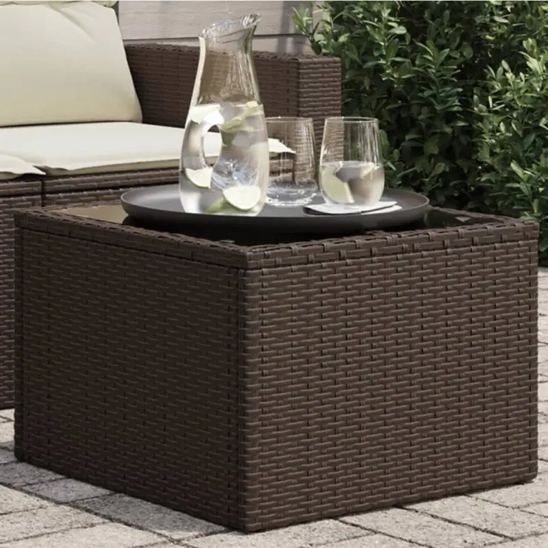 Poly rattan tuintafel voor gezellig samenzijn en eenvoudig schoonmaken - Bruin / 1 / pe rattan - Tuintafels