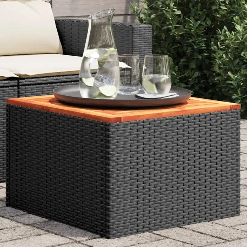 Poly rattan tuintafel voor gezellig samenzijn en eenvoudig schoonmaken - Zwart / 1 / Hout - Tuintafels