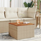 Poly rattan tuintafel voor gezellig samenzijn en eenvoudig schoonmaken - Beige / 1 / Hout - Tuintafels