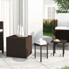 Poly rattan tuintafels voor terras met ronde en vierkante opties - Bruin / 1 - Tuintafels