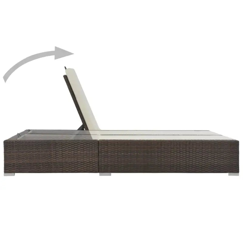 Poly rattan zonnebed met waterbestendig ontwerp en gepoedercoat staal - Tuinbedden