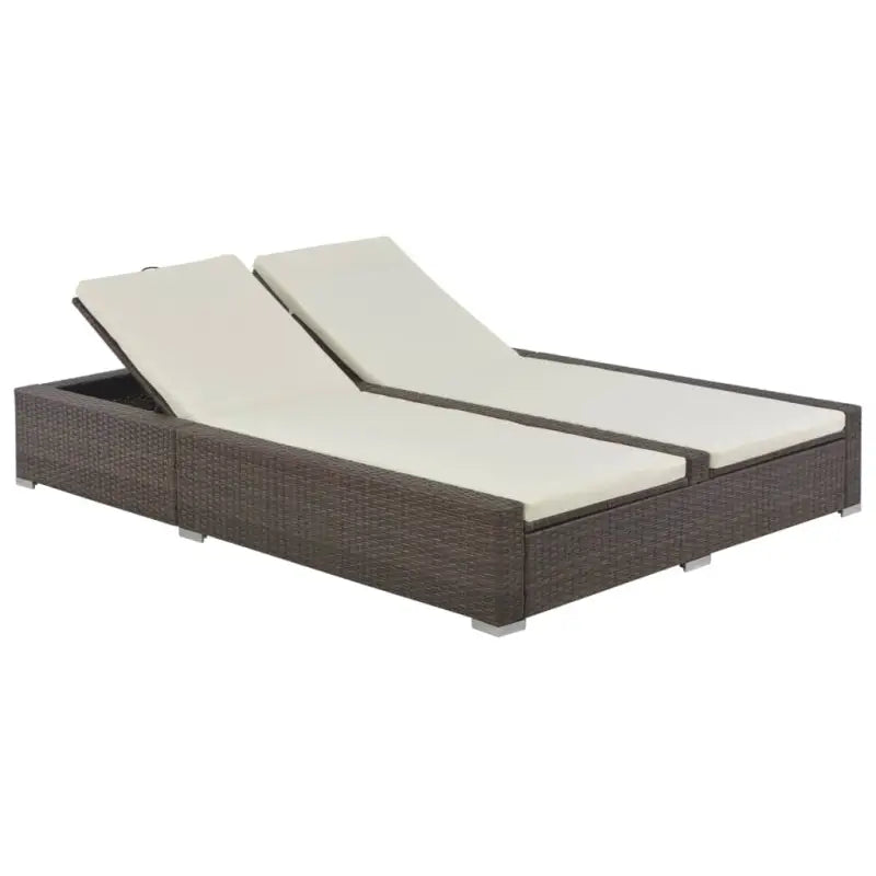 Poly rattan zonnebed met waterbestendig ontwerp en gepoedercoat staal - Tuinbedden