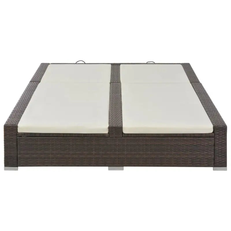 Poly rattan zonnebed met waterbestendig ontwerp en gepoedercoat staal - Tuinbedden