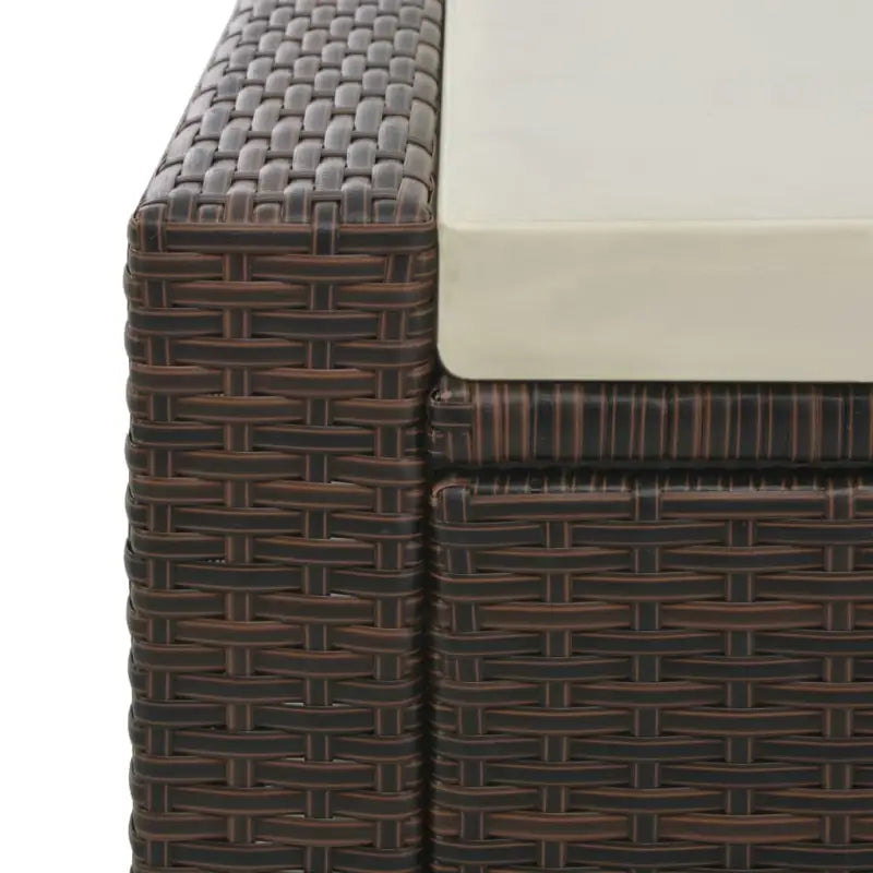 Poly rattan zonnebed met waterbestendig ontwerp en gepoedercoat staal - Tuinbedden