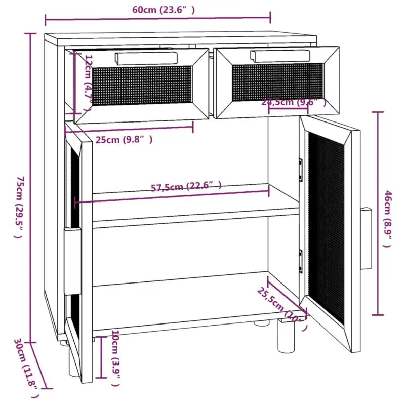 Praktisch Dressoir met Hoogwaardige Houtafwerking - Dressoirs & buffetkasten