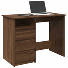 praktisch en decoratief bureau van bewerkt hout - bruin eikenkleur - Bureaus