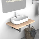 Praktisch en tijdloos badkamer wandmeubelset - Eiken / 60 x 40 cm - Badkamermeubelsets
