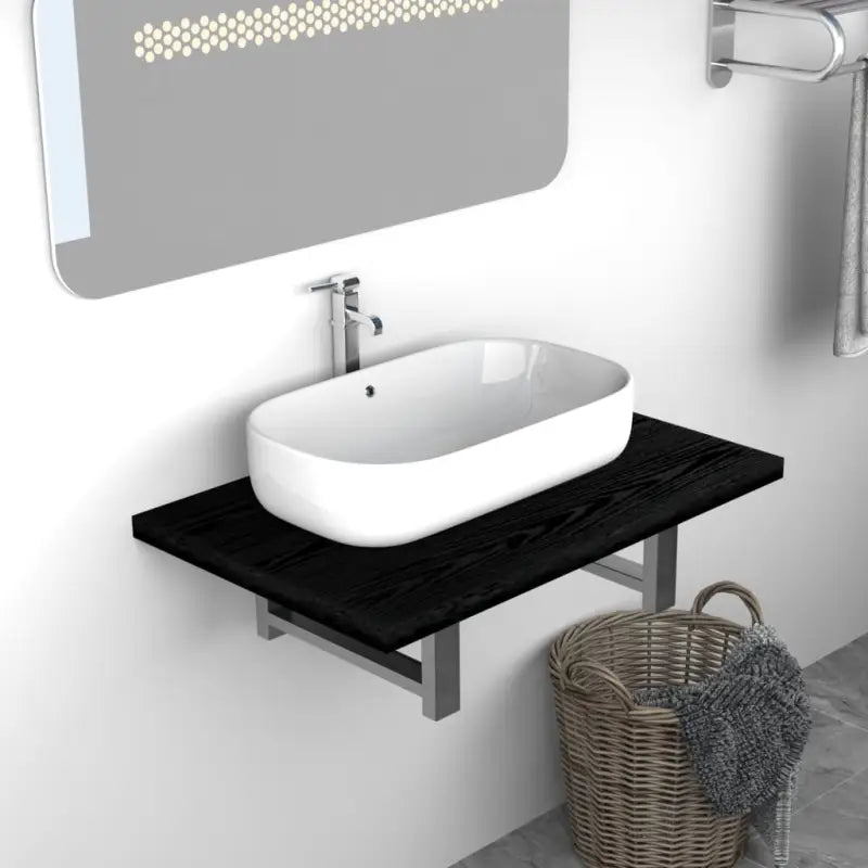 Praktisch en tijdloos badkamer wandmeubelset - Zwart / 60 x 40 cm - Badkamermeubelsets