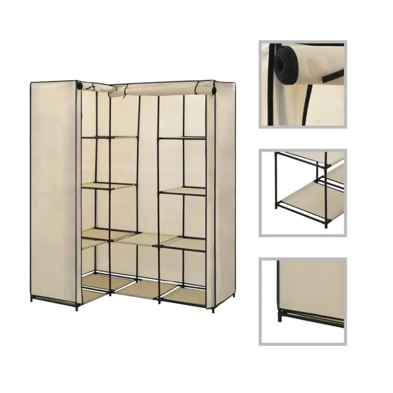 Praktisch hoekrek voor kleding en schoenen met stevig ijzeren frame - Crème / 1 - Kledingkasten