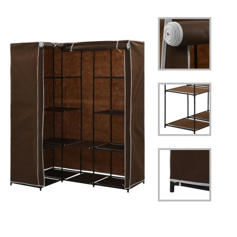 Praktisch hoekrek voor kleding en schoenen met stevig ijzeren frame - Bruin / 1 - Kledingkasten