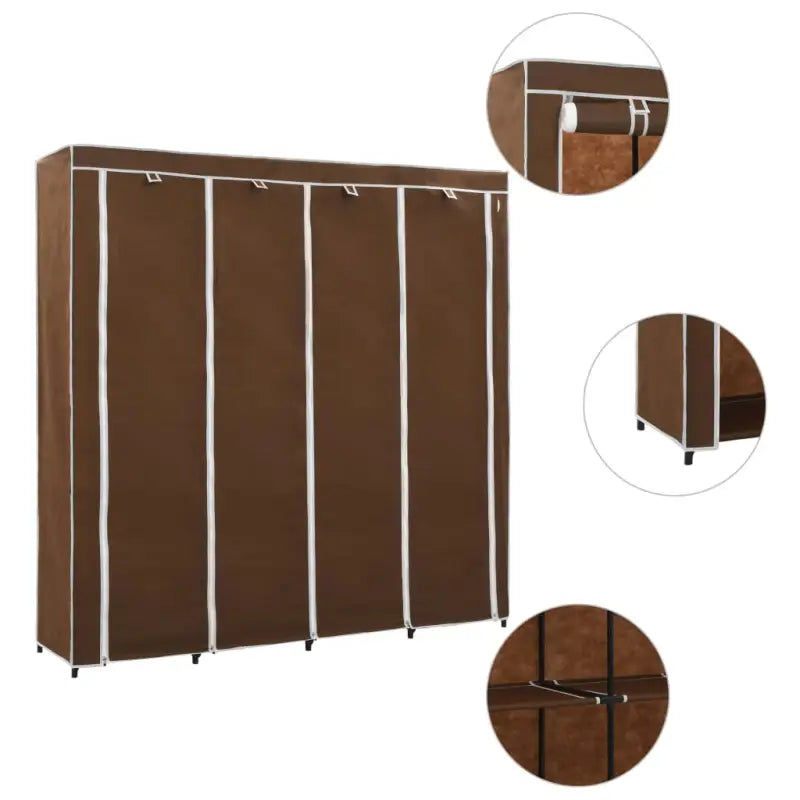 Praktisch kledingrek met stevig ijzeren frame - Bruin / 1 - Kledingkasten