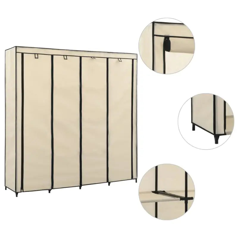 Praktisch kledingrek met stevig ijzeren frame - Crème / 1 - Kledingkasten
