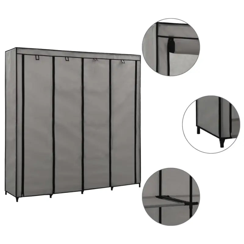 Praktisch kledingrek met stevig ijzeren frame - Grijs / 1 - Kledingkasten