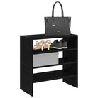 Praktisch schoenenrek van bewerkt hout voor elegante opbergbeshoeften - Zwart / 2 - Schoenenrekken