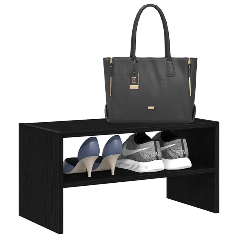 Praktisch schoenenrek van bewerkt hout voor elegante opbergbeshoeften - Zwart / 1 - Schoenenrekken