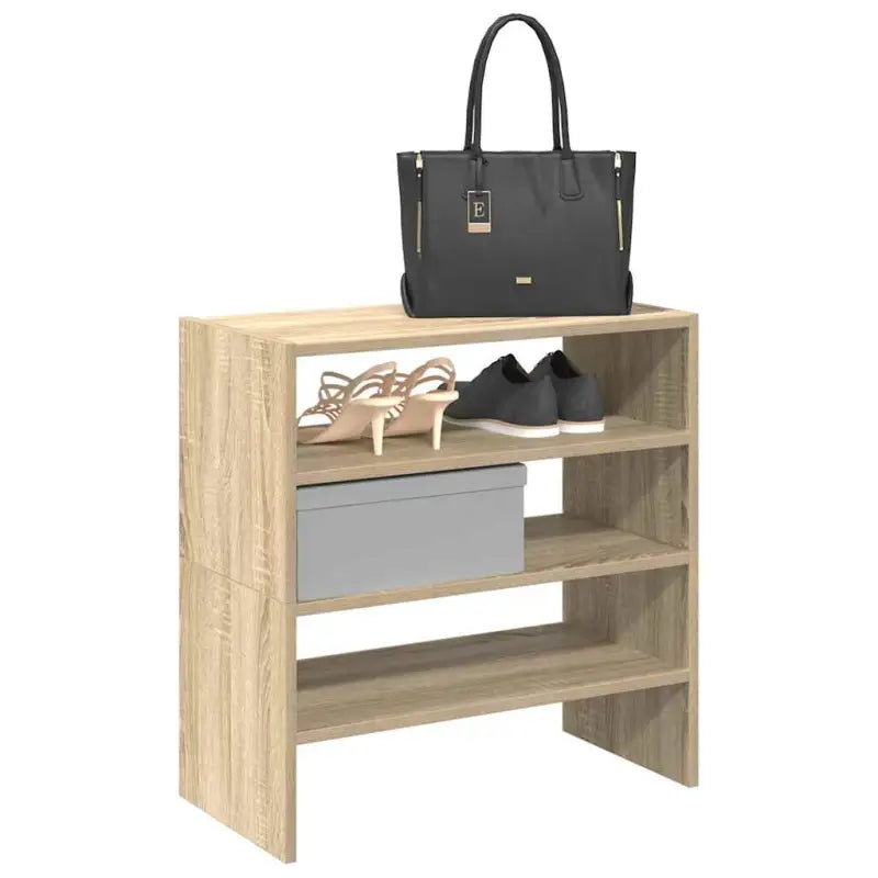 Praktisch schoenenrek van bewerkt hout voor elegante opbergbeshoeften - Sonoma eiken / 2 - Schoenenrekken
