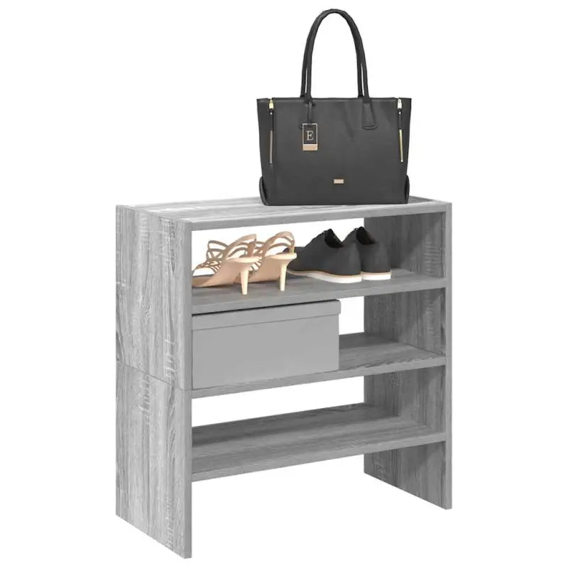 Praktisch schoenenrek van bewerkt hout voor elegante opbergbeshoeften - Grijs sonoma / 2 - Schoenenrekken