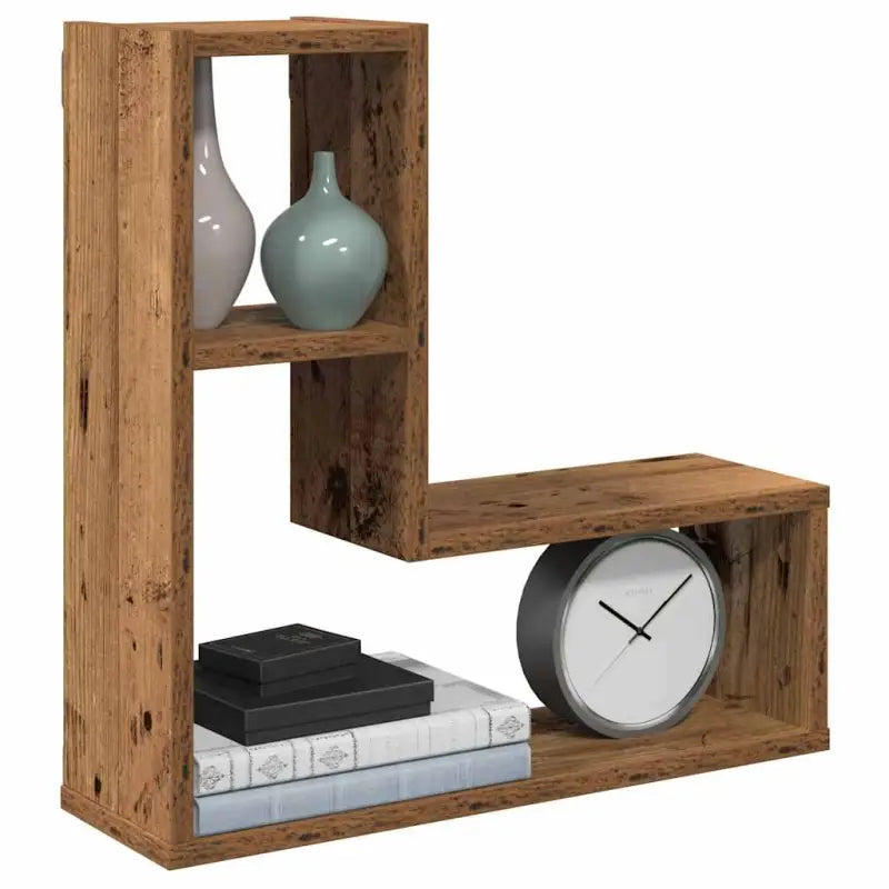 Praktisch wandplank van bewerkt hout voor woonkamer en slaapkamer - Oud hout / 2 / 1 - Wandplanken