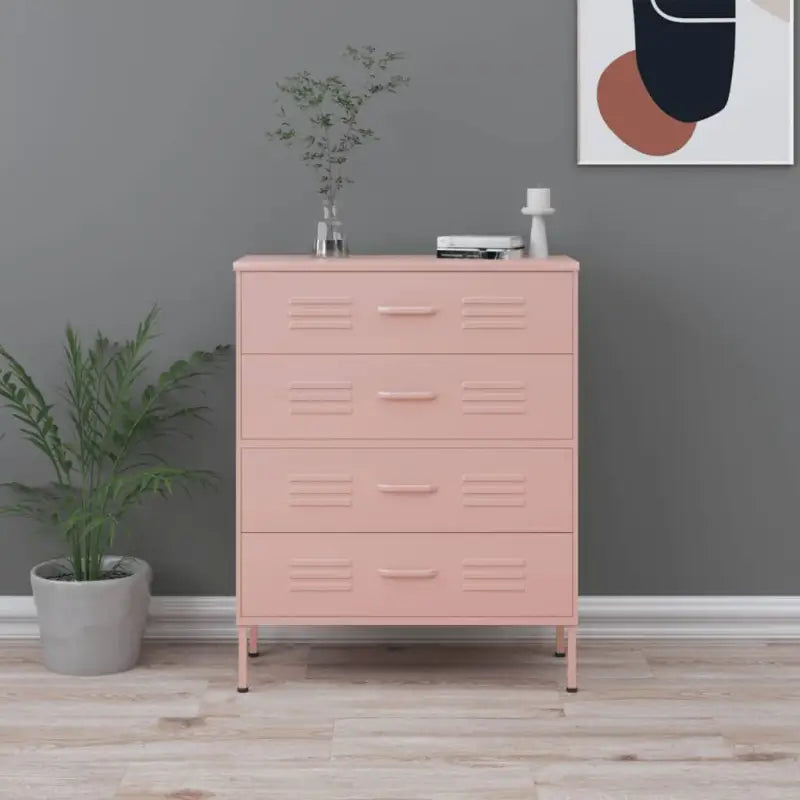 Praktische bijzetkast met stalen constructie en aanpasbare hoogte - Roze / 1 - Commodes & ladekasten