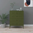 Praktische bijzetkast met stalen constructie en aanpasbare hoogte - Olijfgroen / 1 - Commodes & ladekasten
