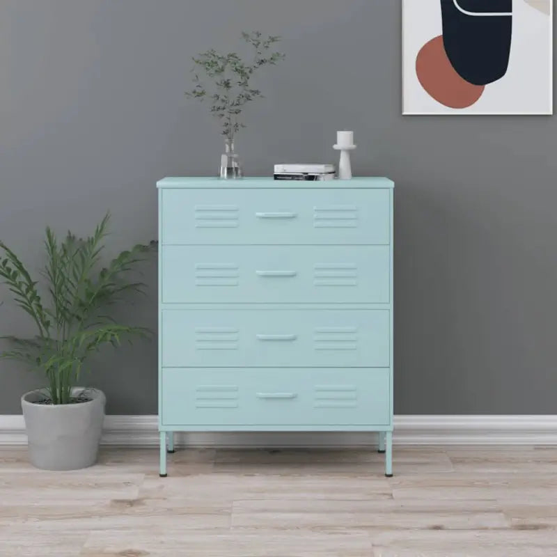 Praktische bijzetkast met stalen constructie en aanpasbare hoogte - Mintgroen / 1 - Commodes & ladekasten