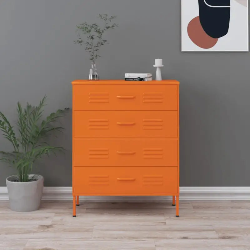 Praktische bijzetkast met stalen constructie en aanpasbare hoogte - Oranje / 1 - Commodes & ladekasten