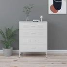 Praktische bijzetkast met stalen constructie en aanpasbare hoogte - Wit / 1 - Commodes & ladekasten